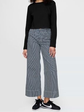 The GAP High Rise Stride  Wide-Leg Ankle Jeans